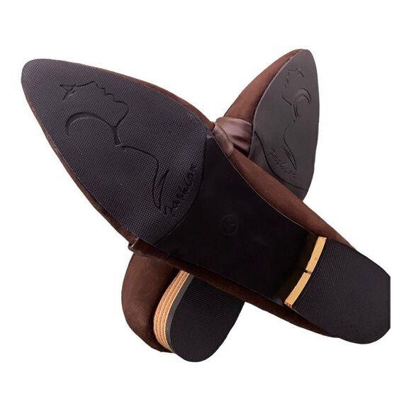- #123 FASHION Boutique Brown faux Suede Loafers - Picture 6 of 8